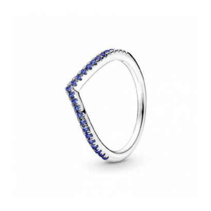 Anillo Pandora plata circon azul - 196316C02