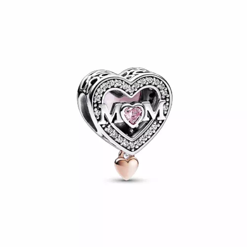Charm Pandora plata cor Mom zircon - 782653C01