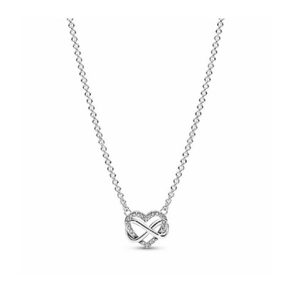 Collar Pandora plata circon corazon infinito - 392666C01