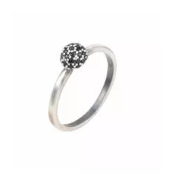 Anell Sunfield plata zircon negre - AN064292/22