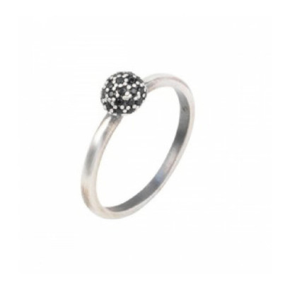 Anell Sunfield plata zircon negre - AN064292/22