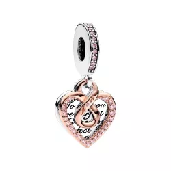 Charm Pandora plata cor infinit rose 14k gold plated zircon - 782641C01