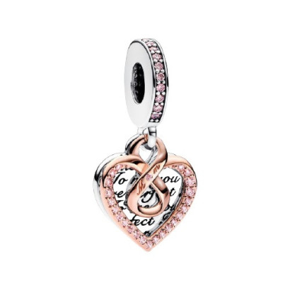 Charm Pandora plata cor infinit rose 14k gold plated zircon - 782641C01