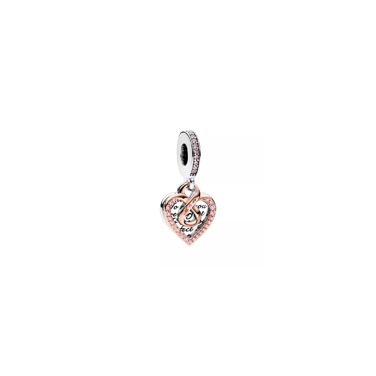 Charm Pandora plata cor infinit rose 14k gold plated zircon - 782641C01