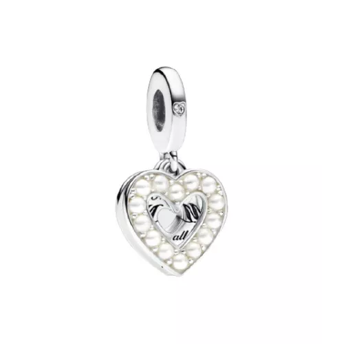Charm Pandora plata doble cor zircon - 792649C01
