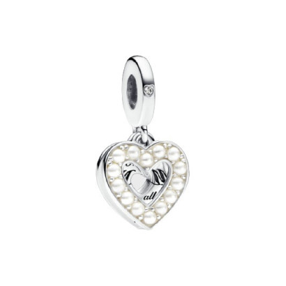 Charm Pandora plata doble cor zircon - 792649C01