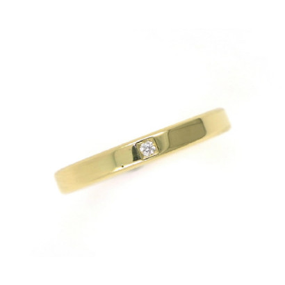 Anillo oro amarillo 18k  3mm 3.5g 1brillante - AL024B
