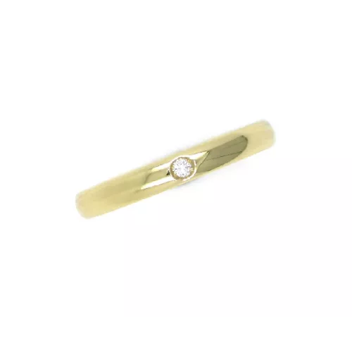 Anell or groc 18k atmetllat 2.7mm 1brillant - AL0228B