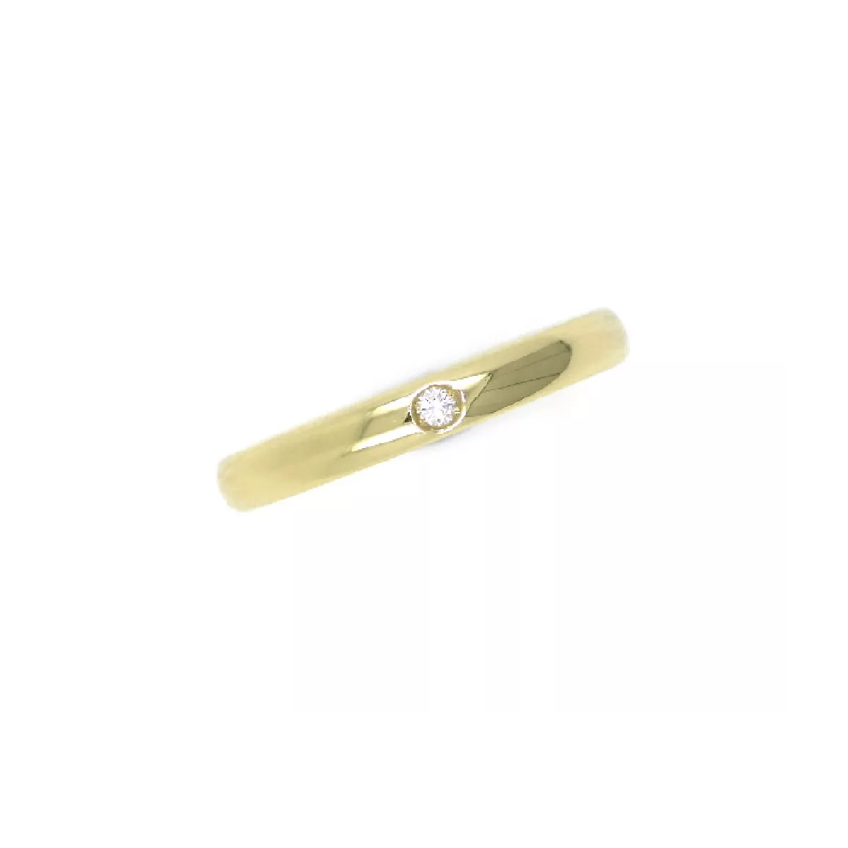 Anell or groc 18k atmetllat 2.7mm 1brillant - AL0228B