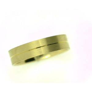 Anillo oro amarillo 18k mate pulido 5mm 1 brillante - M-S141