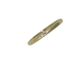 Anell or rosa 18k mitja canya 2x1,3mm 1 brillant - AL0388