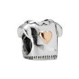 Charm plata camiseta corazon oro - 790439