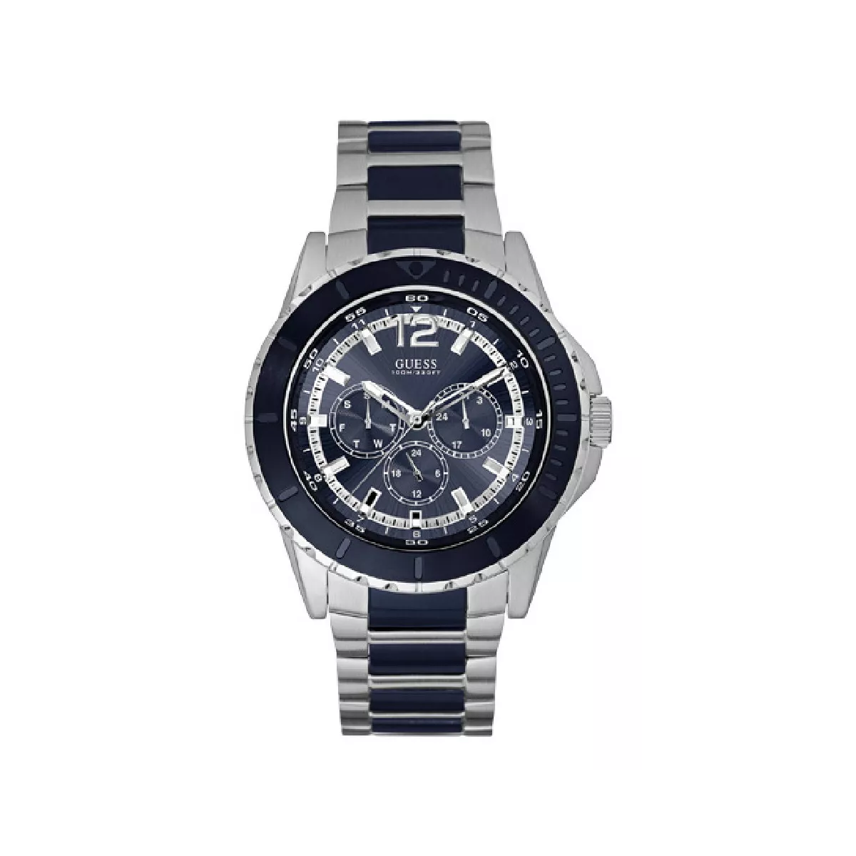 Reloj guess señor acero y ceramica azul - W0478G2