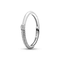 Anell Pandora plata zircon esmalt blanc - 192528C02