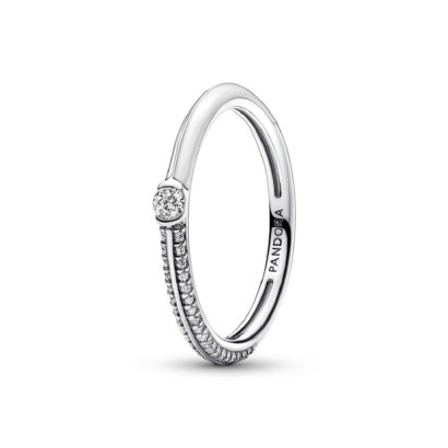 Anillo Pandora plata circon esmalte blanco - 192528C02