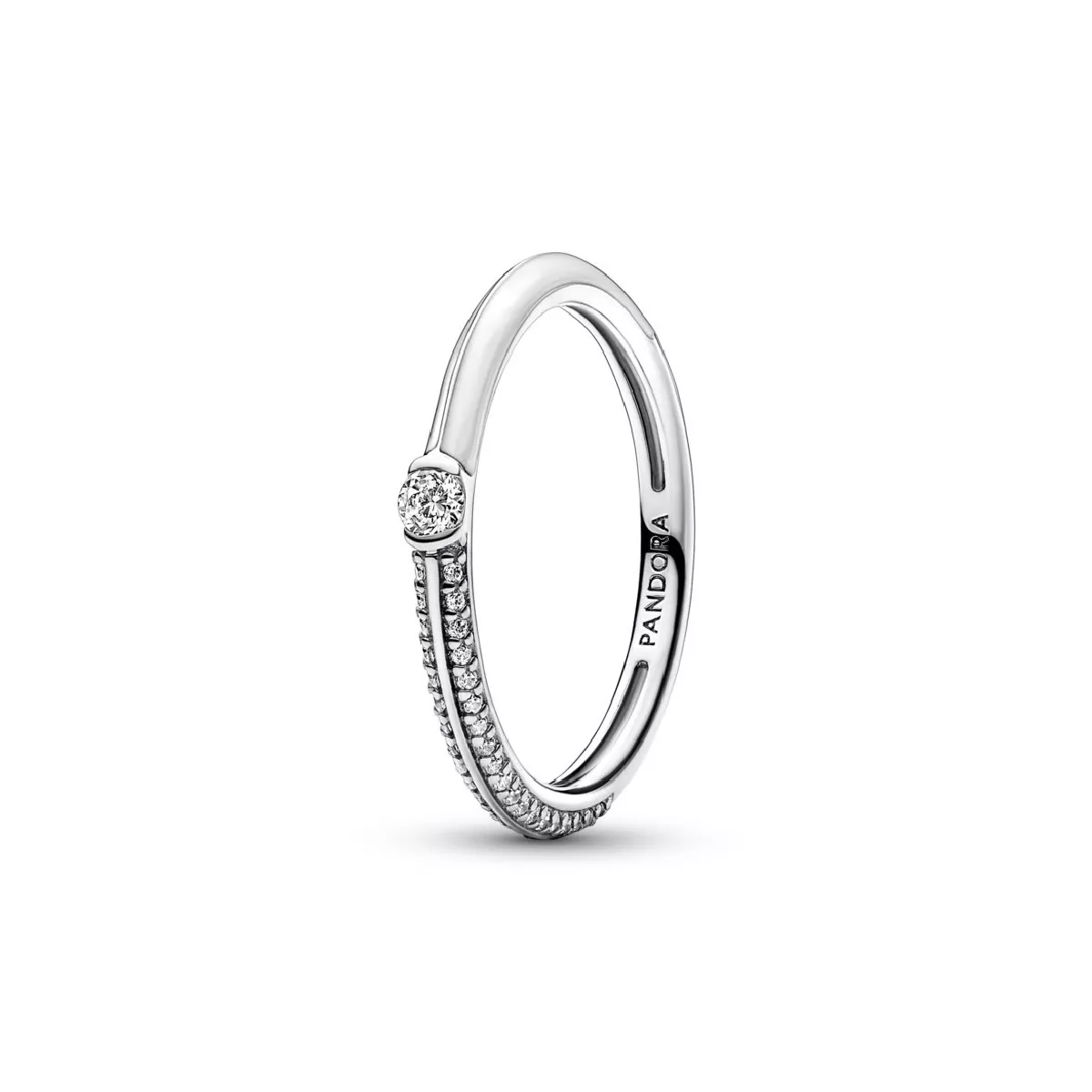 Anell Pandora plata zircon esmalt blanc - 192528C02