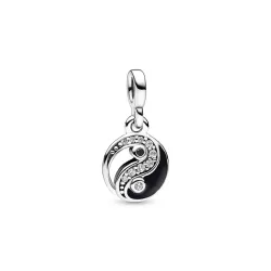 Charm Pandora Yin Yang plata esmalt negre zircon - 792805C01