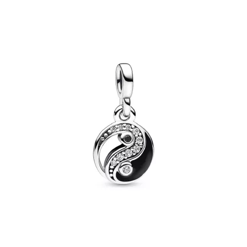 Charm Pandora Yin Yang plata esmalt negre zircon - 792805C01