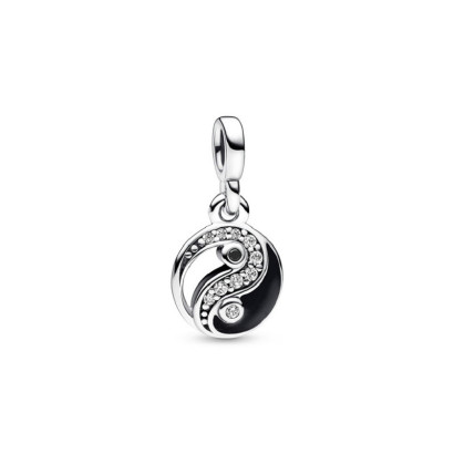 Charm Pandora Yin Yang plata esmalt negre zircon - 792805C01