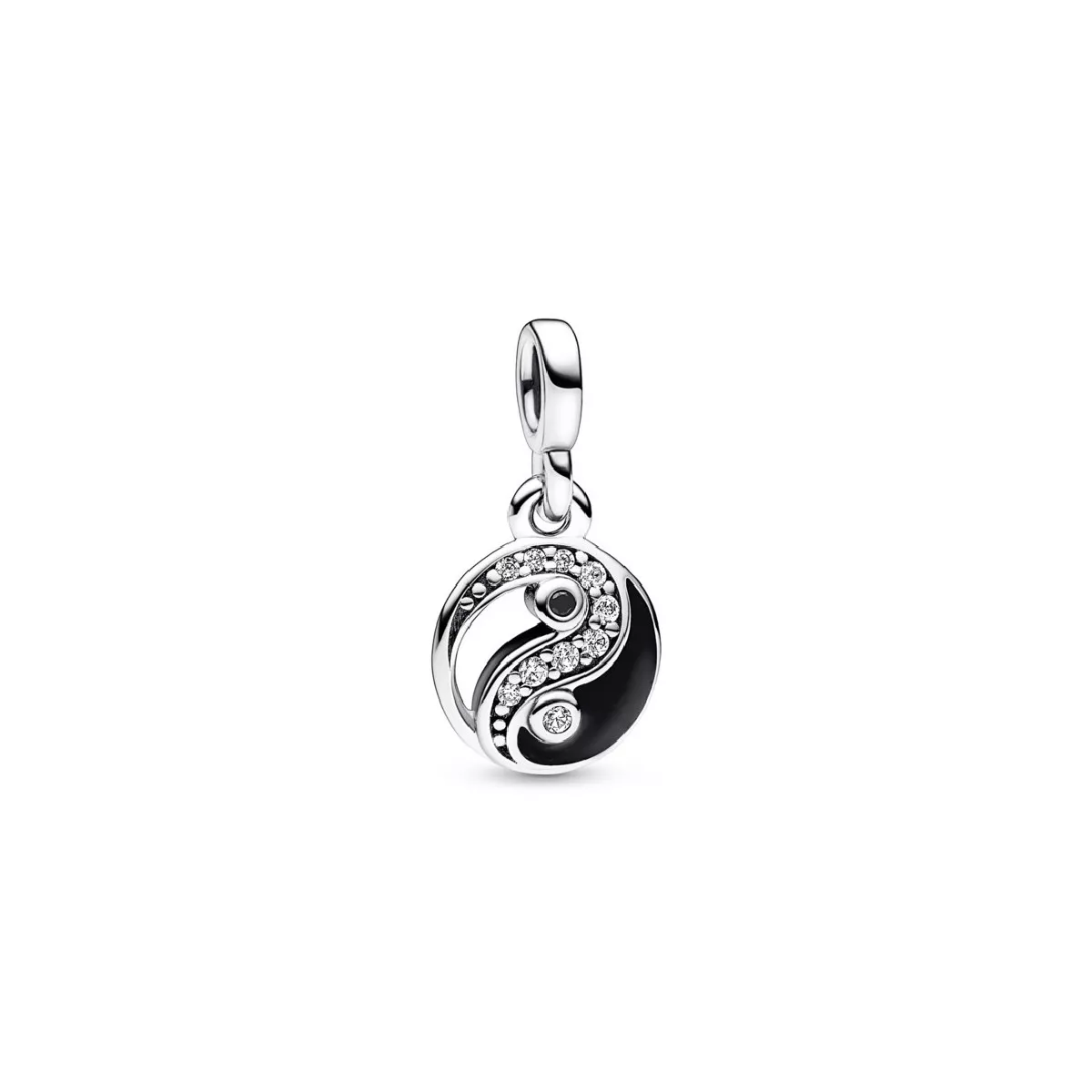 Charm Pandora Yin Yang plata esmalt negre zircon - 792805C01