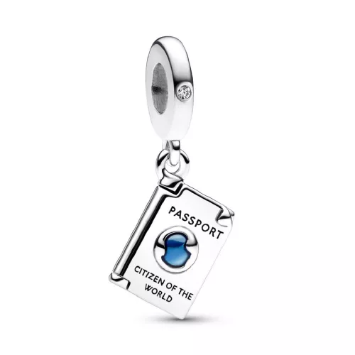 Charm Pandora plata  Passport zircon blau - 792680C01