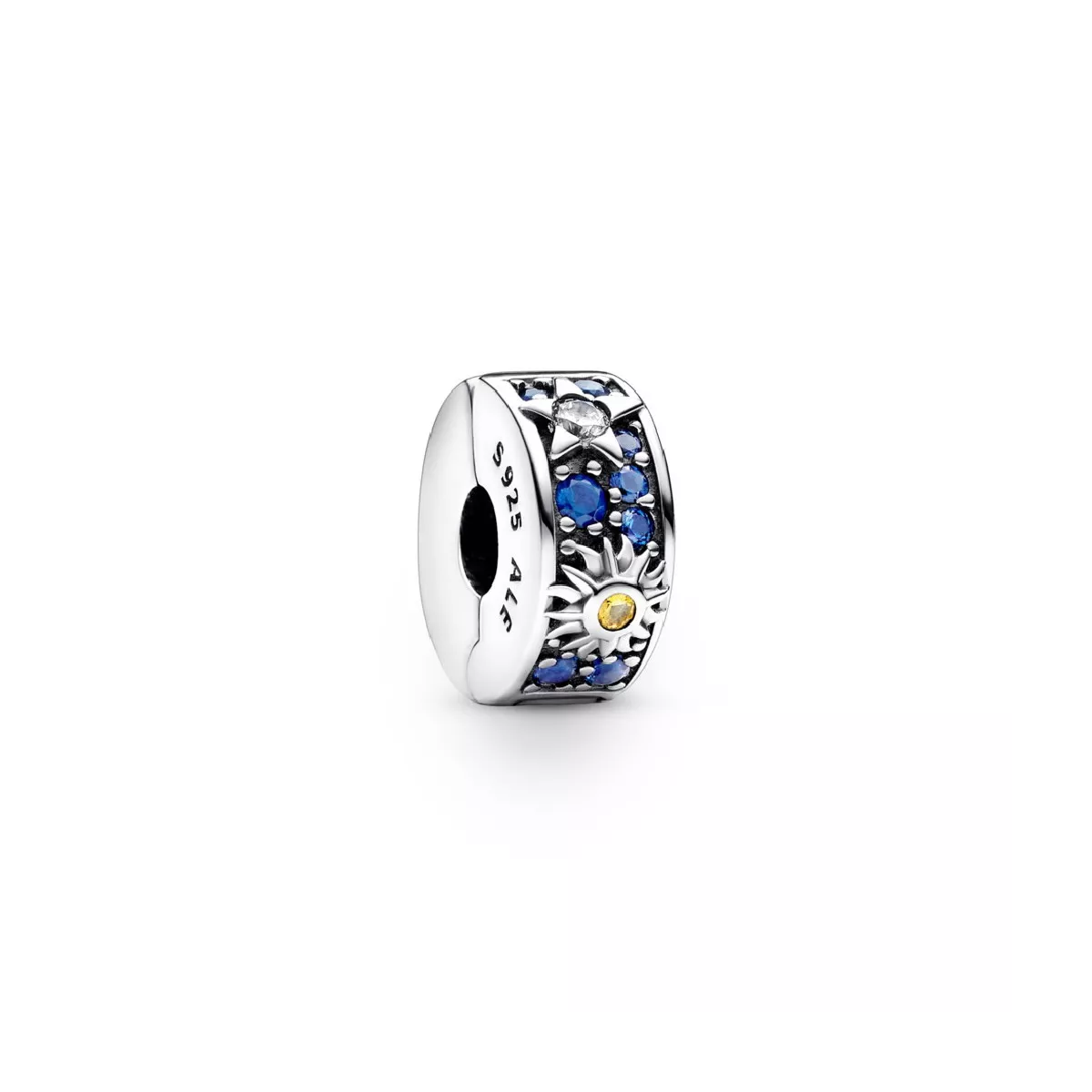 Clip Pandora plata lluna sol zircon blau - 792681C01