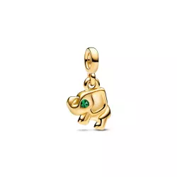 Charm Pandora elefant plata 14k gold-plated zircon verd - 762809C01