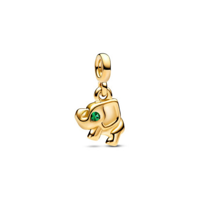 Charm Pandora elefante plata 14k gold-plated circon verde - 762809C01