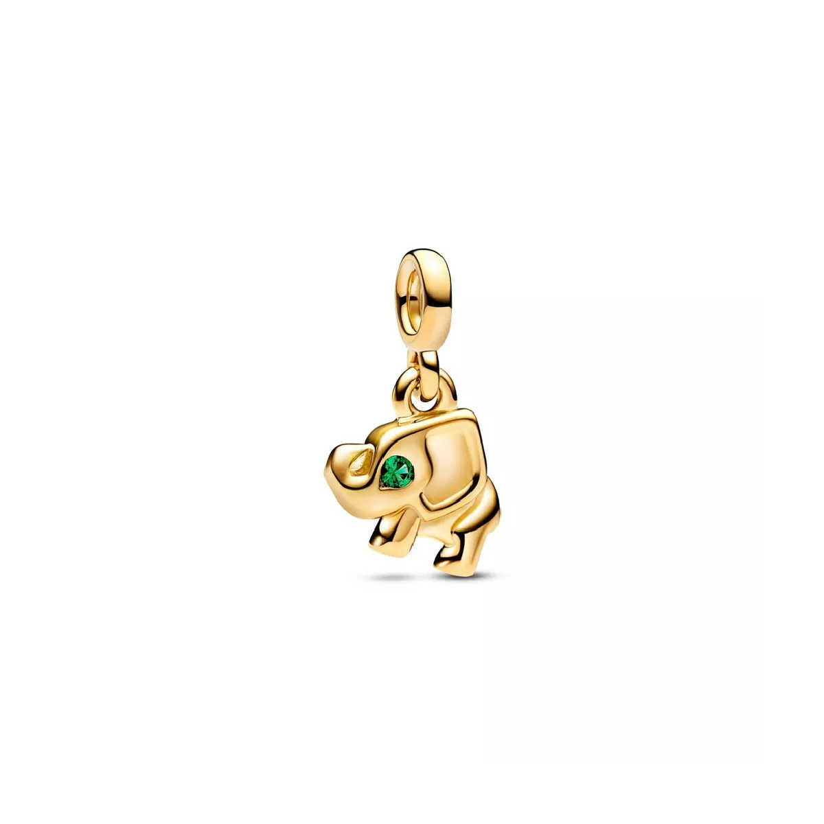 Charm Pandora elefant plata 14k gold-plated zircon verd - 762809C01
