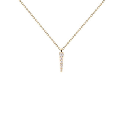 Colgante Pdpaola Peak plata 14k gold.plated zircon cadena - CO01-478-U
