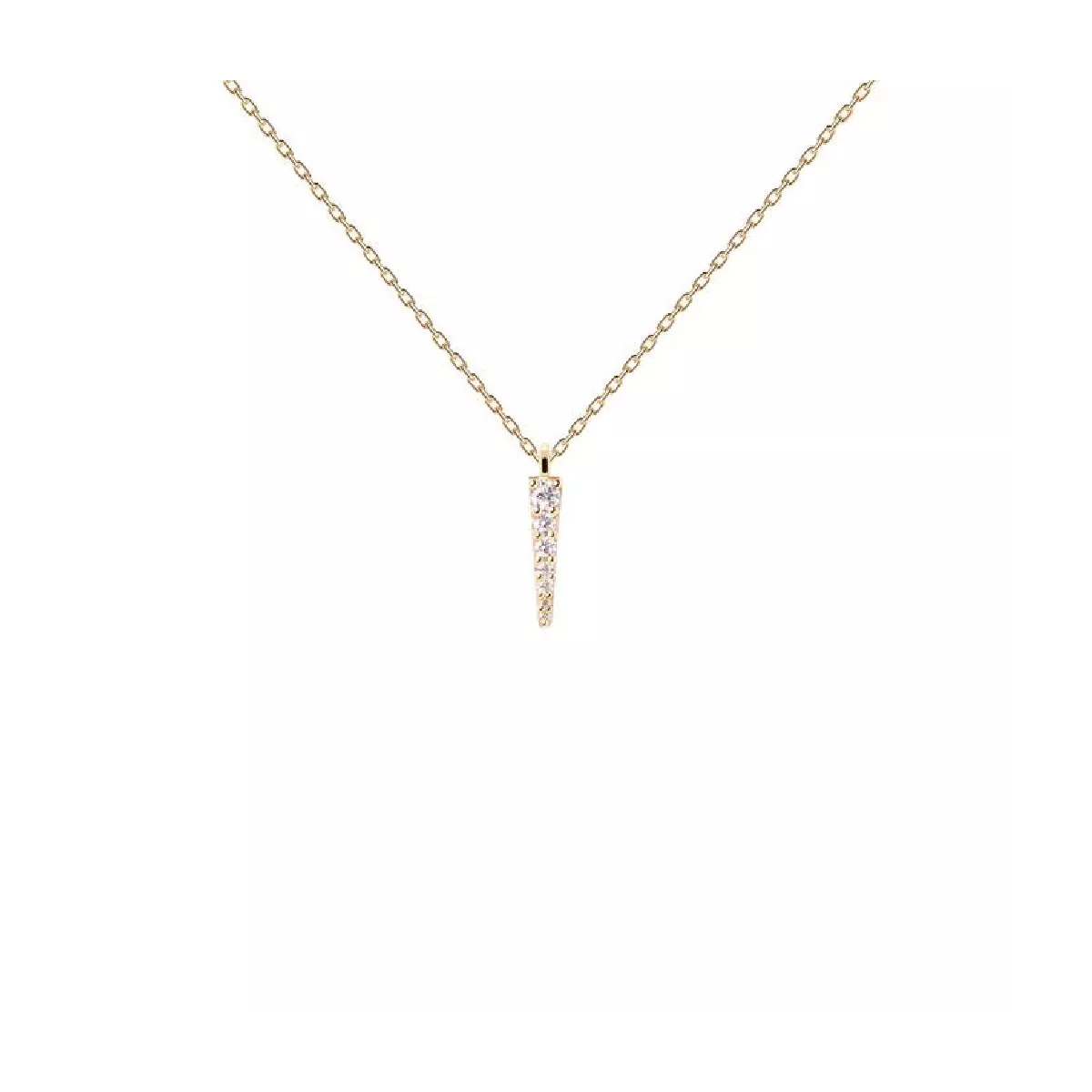Colgante Pdpaola Peak plata 14k gold.plated zircon cadena - CO01-478-U