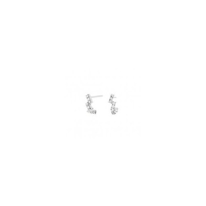 Arracades Pdpaola  Zipper plata zircon - AR02-590-U