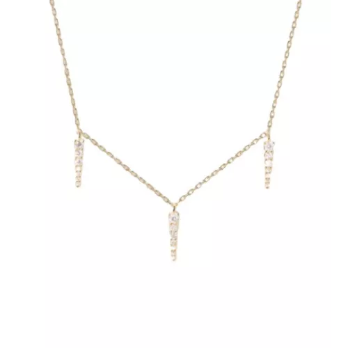 Penjoll Pdpaola Peak plata gold plated zircon cadena - CO01-477-U