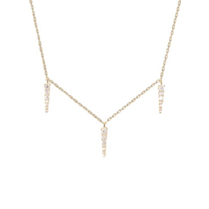 Colgante Pdpaola Peak plata gold plated circon cadena - CO01-477-U