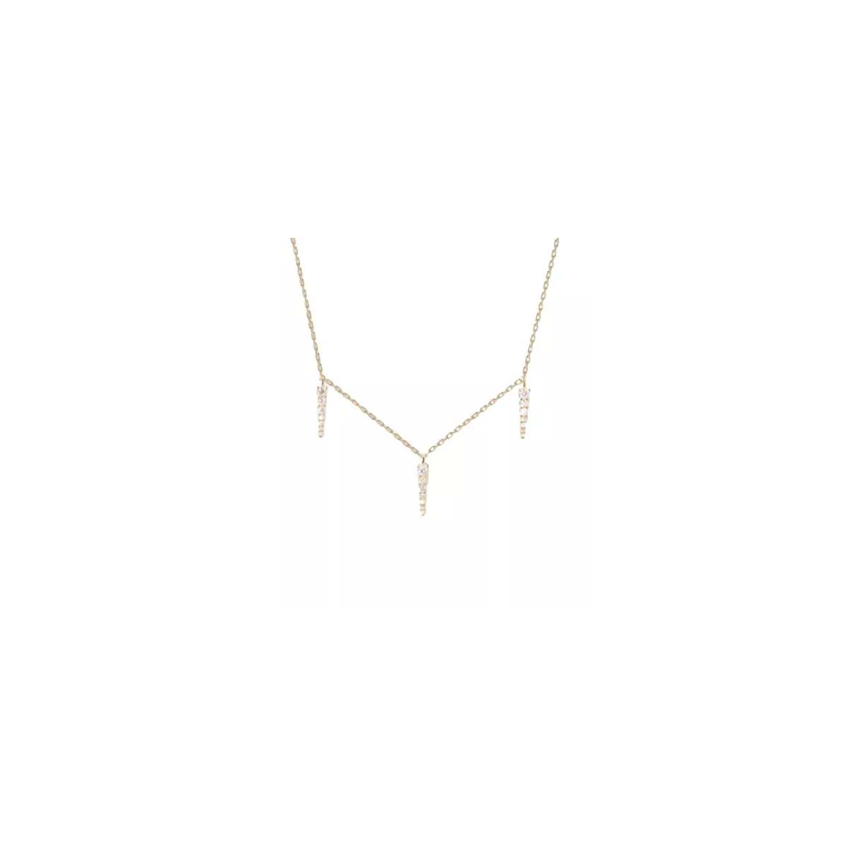 Colgante Pdpaola Peak plata gold plated circon cadena - CO01-477-U