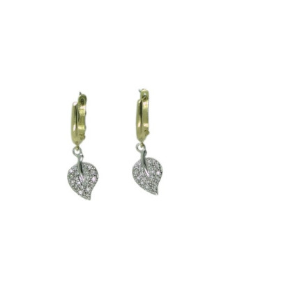 Arracades or groc-blanc 18k fulla brillants tanca catalana - RMP-05198