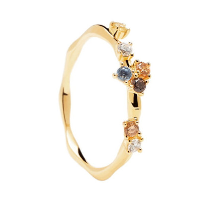 Anillo Pdpaola Five plata baño oro 18k - AN01-210