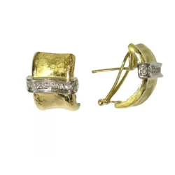 Arracades or groc 18k mate brillants - P-19828