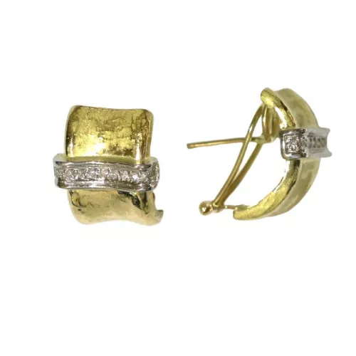 Arracades or groc 18k mate brillants - P-19828