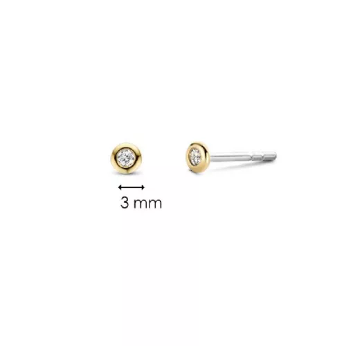 Arracades Ti Sento plata xapada zircon boto - 7867ZY