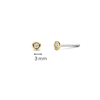 Arracades Ti Sento plata xapada zircon boto - 7867ZY