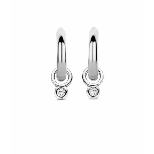 Arracades Ti Sento plata criolla penjoll zircon diametre 12mm - 7868ZI