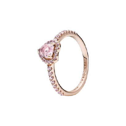 Anillo Pandora plata rose circon rosa corazon - 188421C04