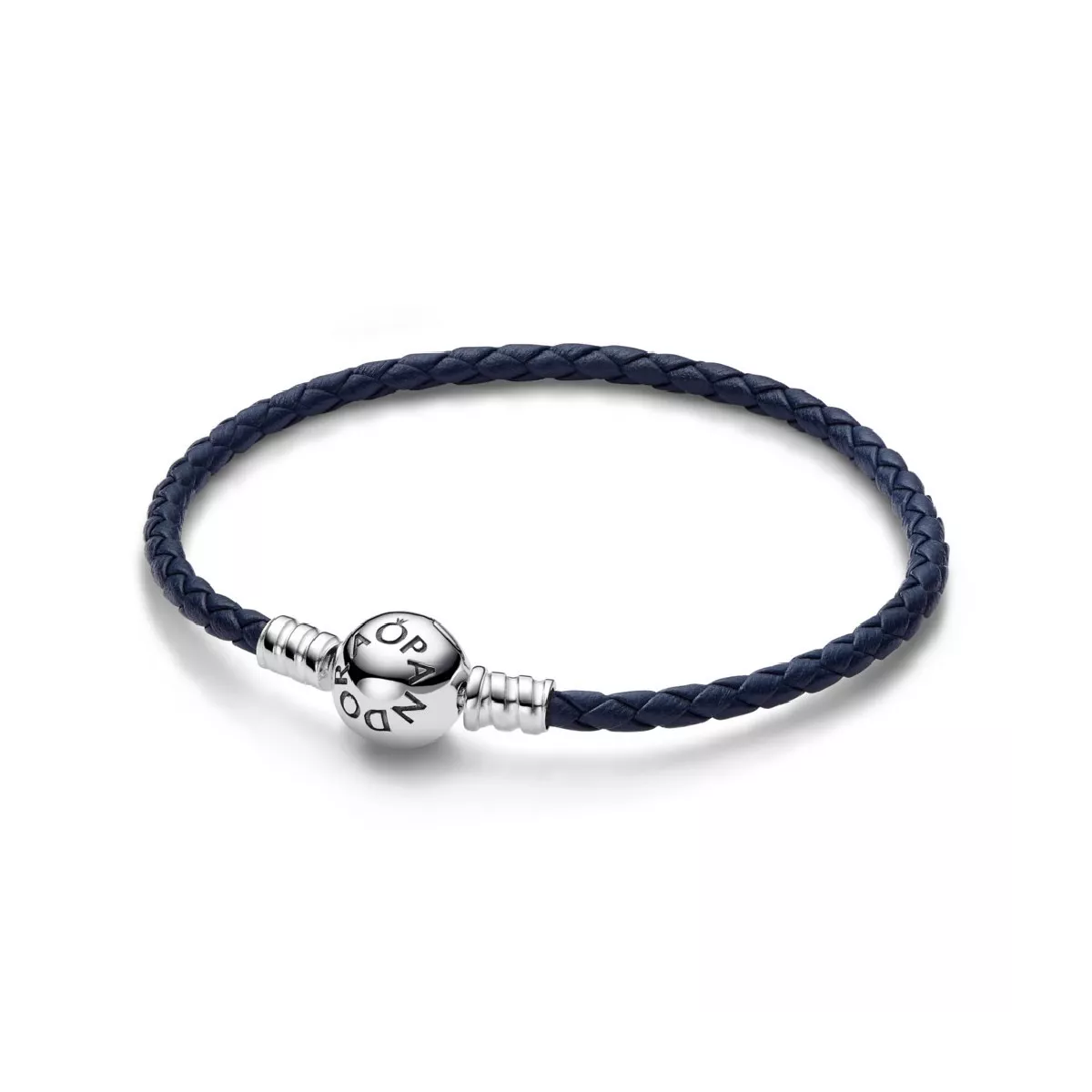 Pulsera Pandora plata cuero trenzado azul - 592790C01