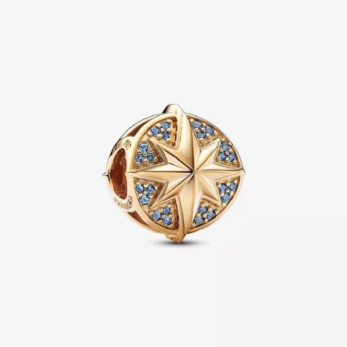 Charm Captain Marvel plata gold-plated 14k zircon blau - 762744C01