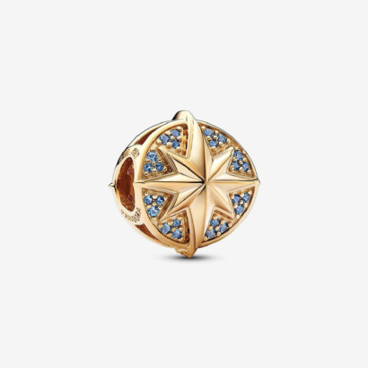 Charm Captain Marvel plata gold-plated 14k zircon blau - 762744C01