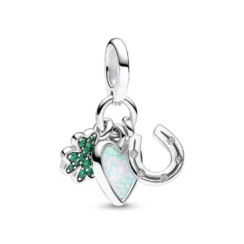 Charm Pandora plata trebol cor ferradura - 792755C01