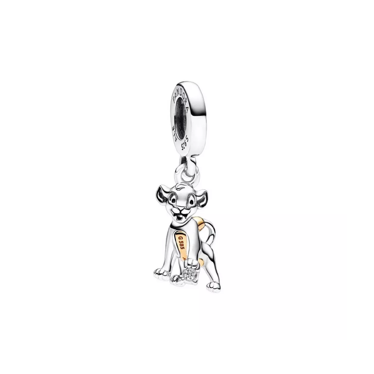 Charm Pandora Disney 100 Simba plata gold plated 14k brillant - 792749C01