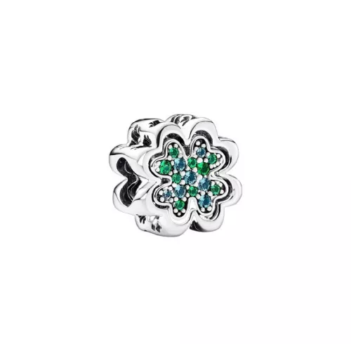 Charm Pandora plata trebol zircon verd - 792752C01