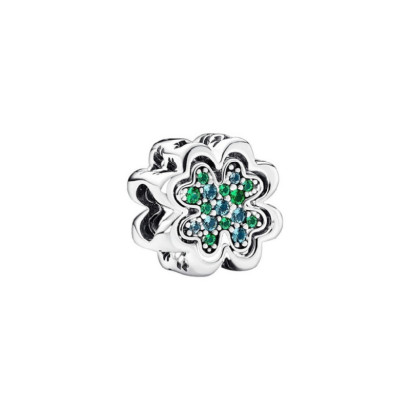 Charm Pandora plata trebol zircon verd - 792752C01